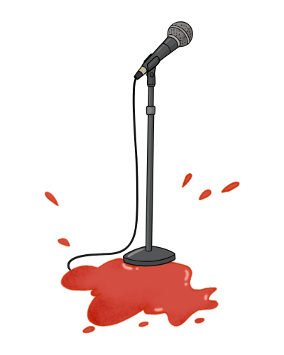 Vintage microphone illustration for Rate Tony